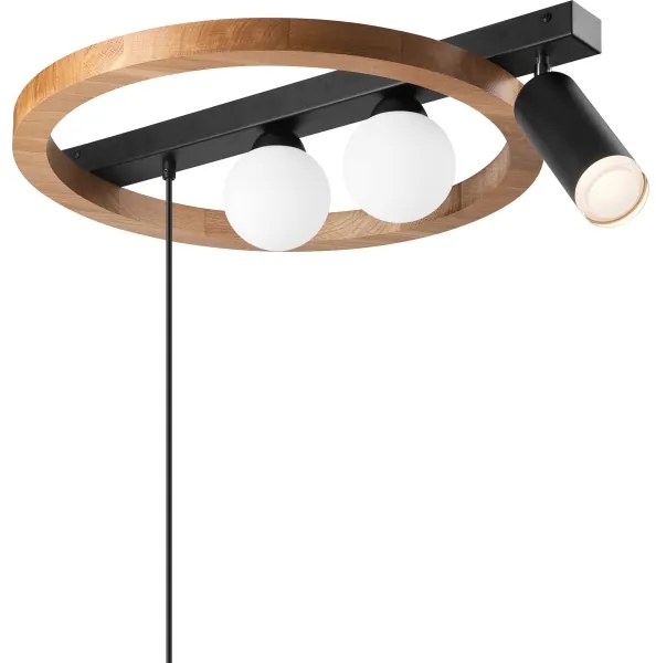 Lustră pe cablu OTIS 2xG9/5W/230V + 2xE27/15W/230V stejar