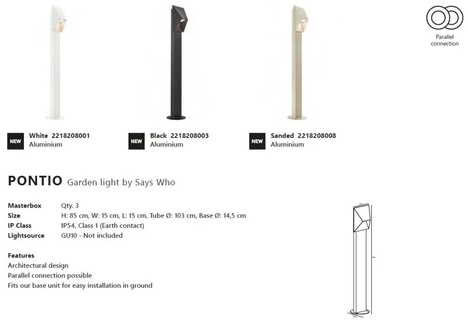 Stalp mediu pentru iluminat exterior IP54 Pontio alb