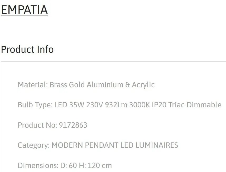 Lustra LED dimabila design circular EMPATIA D-60cm