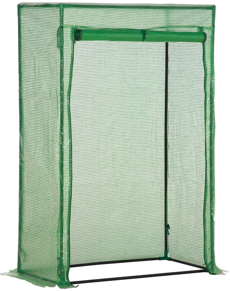 Sera Outsunny cu ușă, seră de iarnă din oțel, seră pentru balcon, grădină, seră de roșii 100x50x150cm, seră de roșii pentru roșii, legume, flori, plante, verde | Aosom Romania