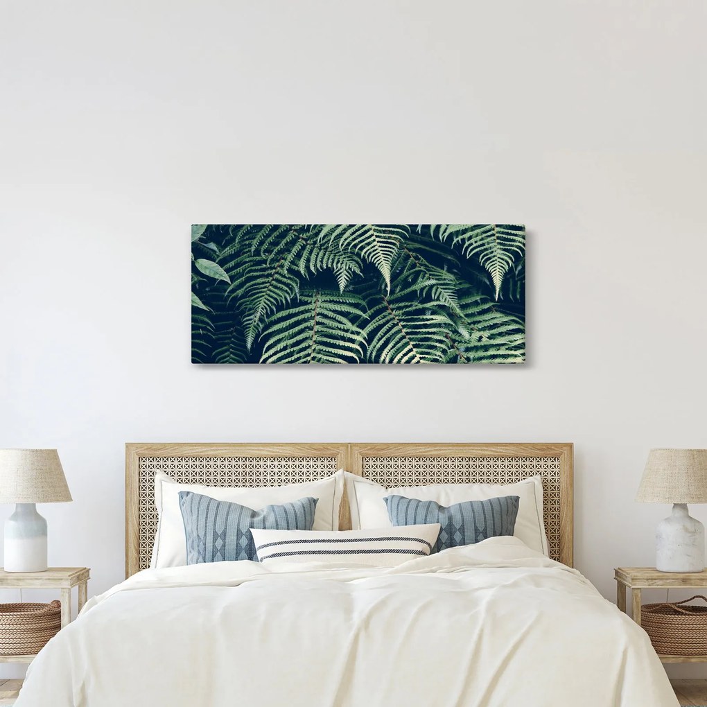 Tablou cu frunze de ferigă (120x50 cm)