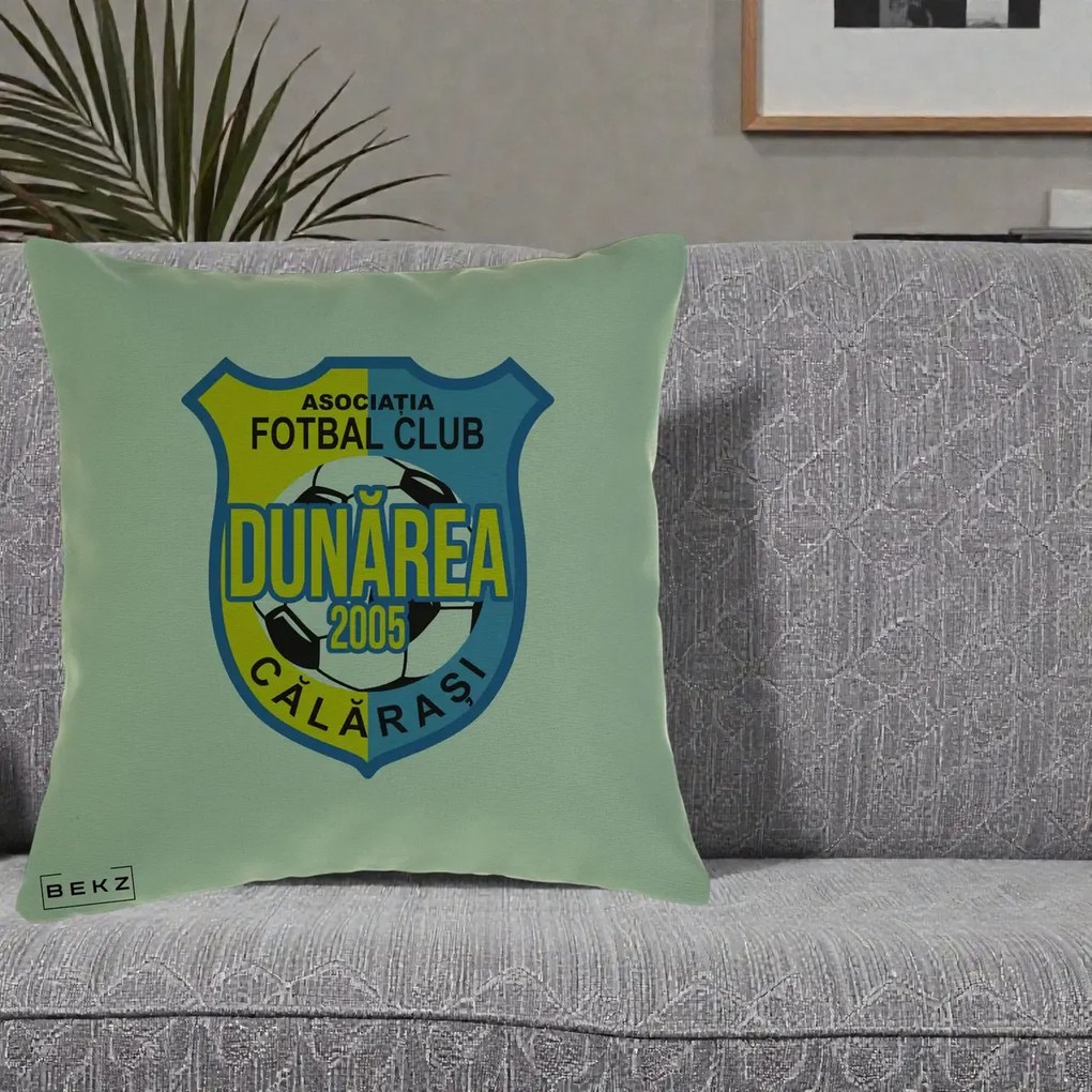 Perna Personalizata AFC Dunarea Calarasi 2005 Fotbal, 40x40 cm, Verde, Husa Detasabila, Perna Inclusa, BEKZ®