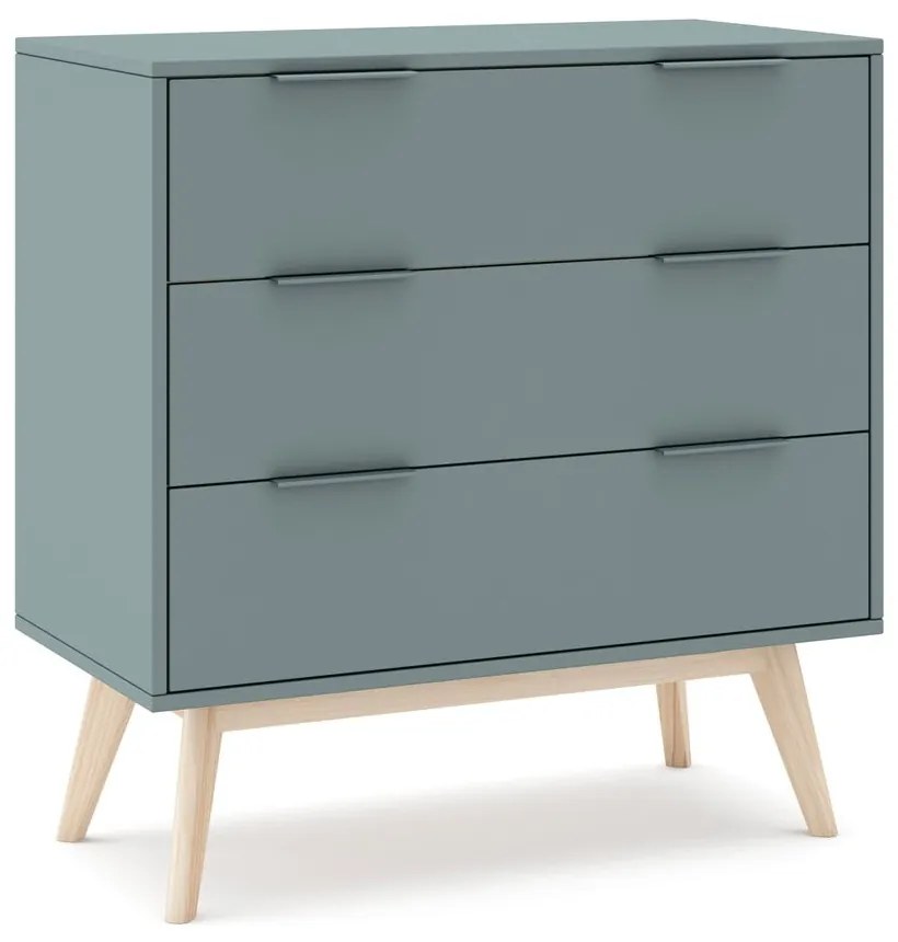 Comodă joasă verde cenușiu 80x83 cm Pisco – Marckeric