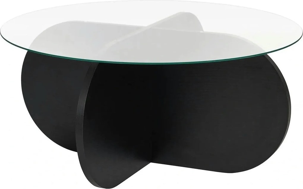 Masuta cafea AERIS, negru, PAL/sticla, 75x75x35 cm