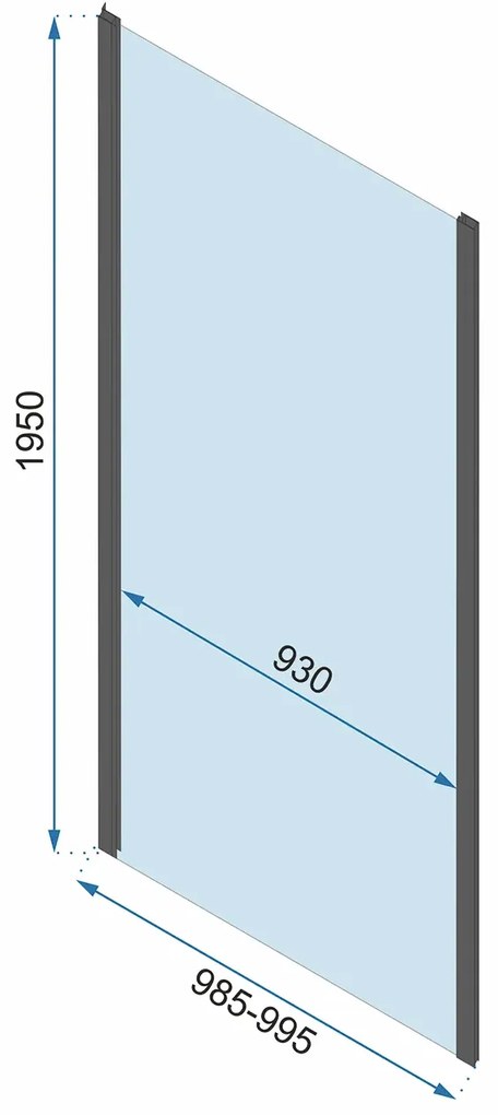 Cabina dus Rapid Swing Crom 100x80cm, Rea
