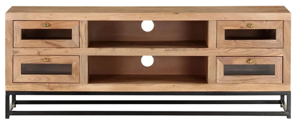 Comoda TV, 110x30x40 cm, lemn masiv de acacia