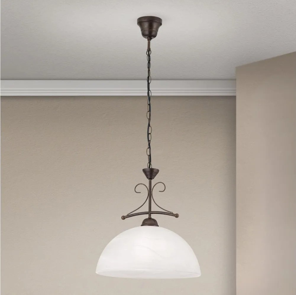 Orion - Lustra pe lanț RULA 1xE27/40W/230V, diametru 35 cm, alb/bronz
