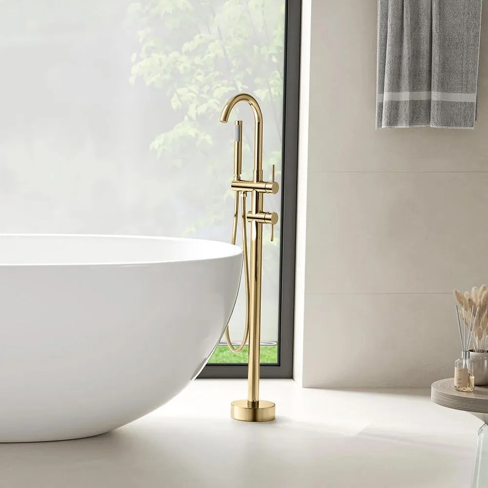 Baterie pentru cada Freestanding Rea Lungo Ortis Auriu Gold
