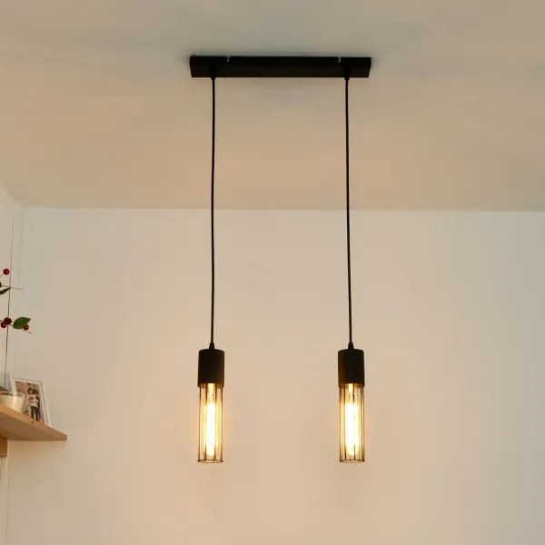 Lustră pe cablu MELODY 2xE27/15W/230V negru