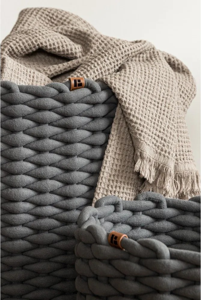 Coș de depozitare din material textil ø 40x40 cm Peach Skin Round XL – Bigso