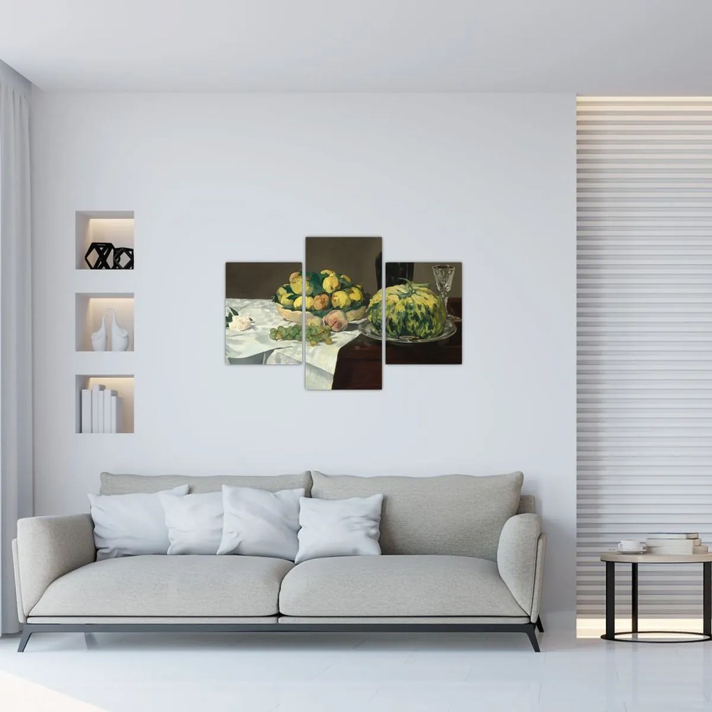 Tablou - Edouard Manet, Still Life with Melon and Peaches, reproducere (90x60 cm)