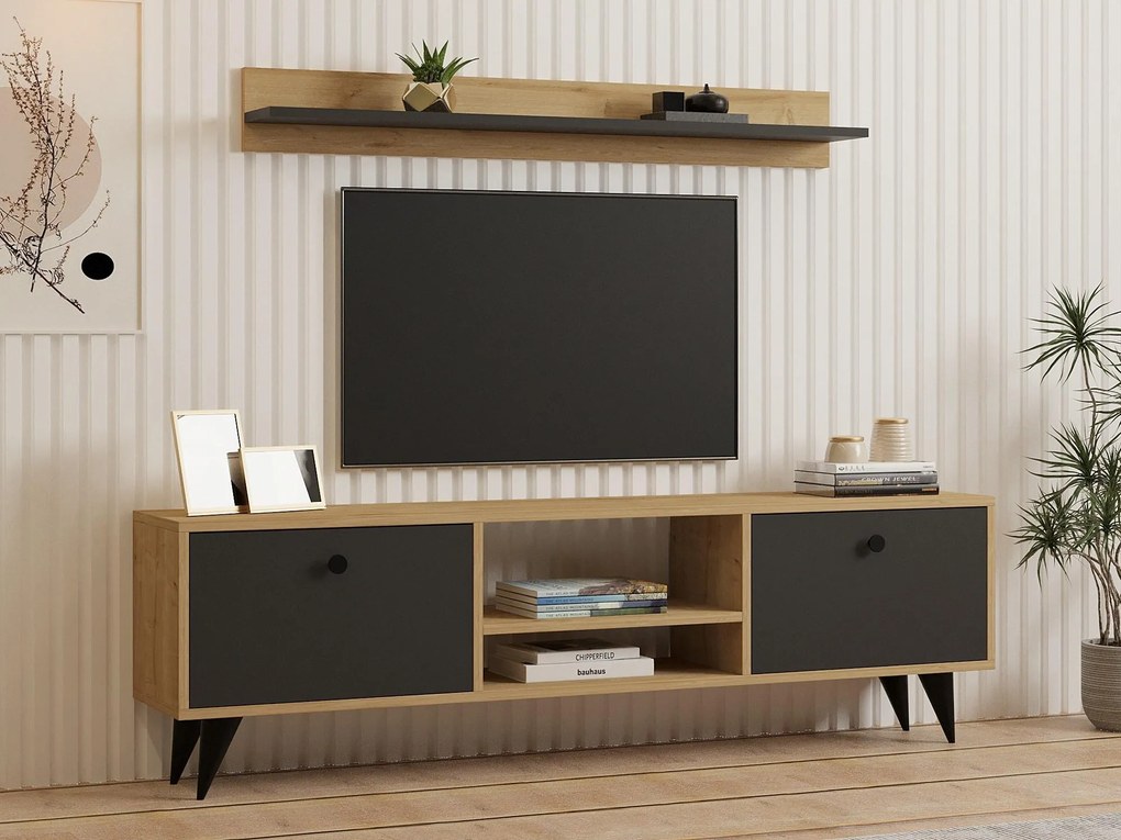 Mobilier living Nateda (stejar zafir + antracit) . 1095565