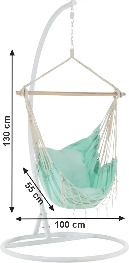 Fotoliu balansoar suspendabil, neo mentă, OFRAME