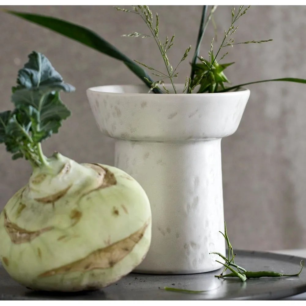 Vază din gresie Kähler Design Ombria, înălțime 20 cm,alb