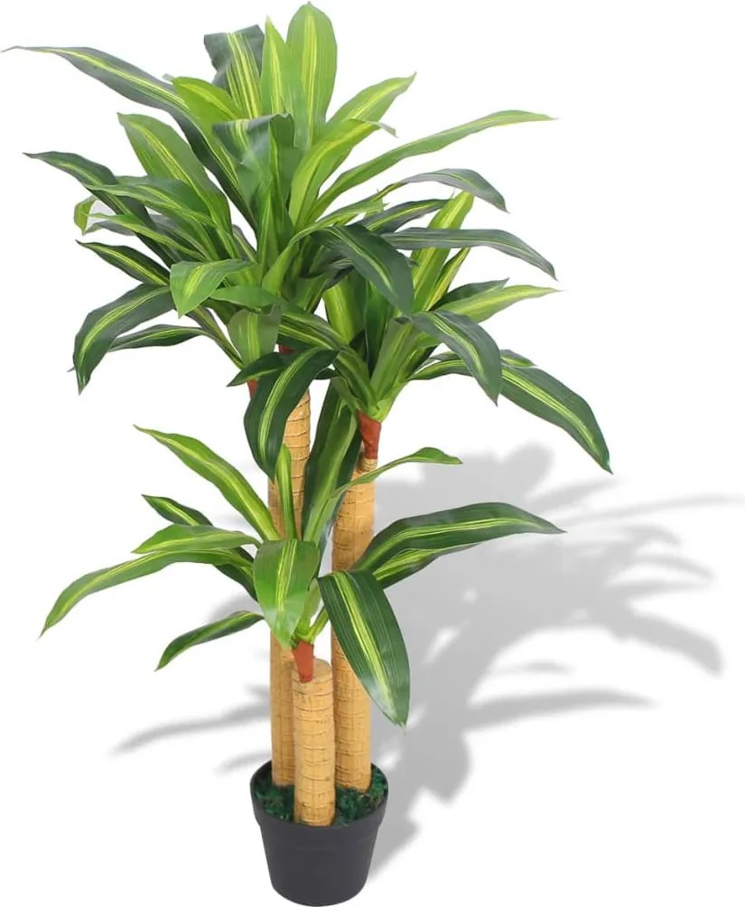 vidaXL Plantă Dracena artificială cu ghiveci, 100 cm, verde