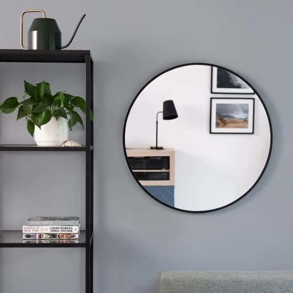 Baltica Design - Oglindă LED BRIGHT cu iluminare integrată, 15W/230V, 3000K, Ø 90 cm, IP65, negru