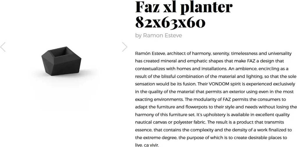 Ghiveci / Jardiniera plante design decorativ modern FAZ PLANTER XL I