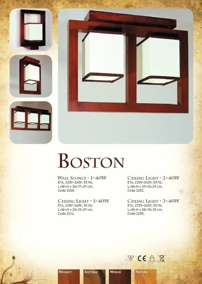 Aplica de perete rustica fabricata manual din lemn Boston 3658