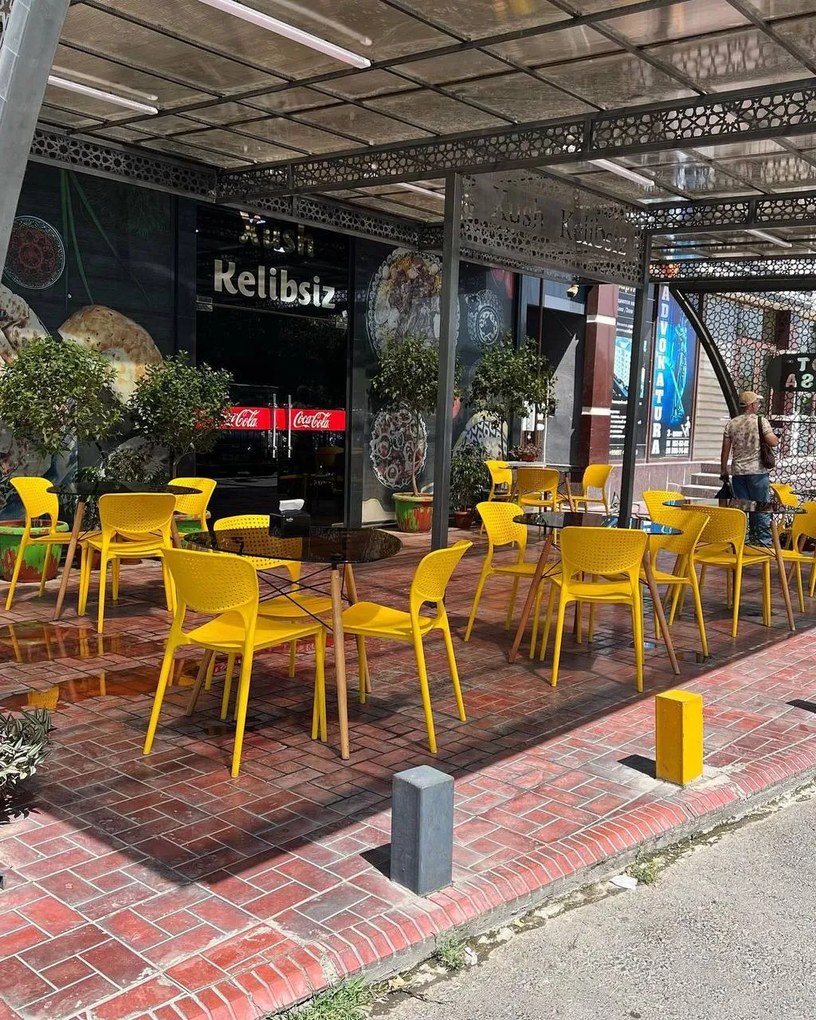 TODO Galben - SCAUN MODERN PENTRU BUCĂTĂRII, GRĂDINI, CAMERE DE CAFEA (FIXE)