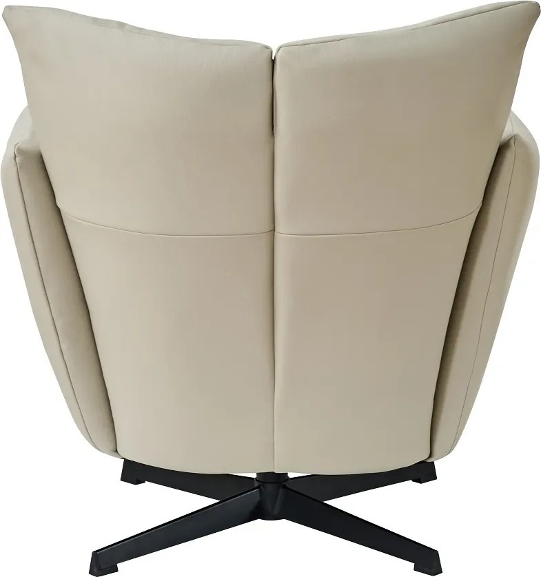 Fotoliu Accent Pivotant 360° – Design Modern, Bază Metalică Neagră, Tapițerie PU Premium, Bej