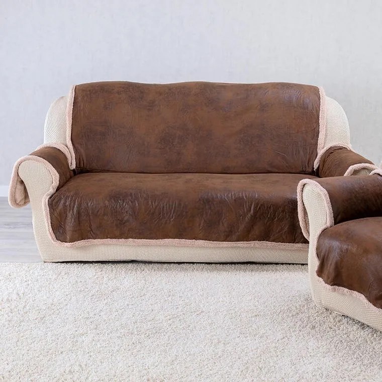decoDoma Cuverturi de lux cu BLĂNIŢĂ fotoliu triplu - şezut 170 cm