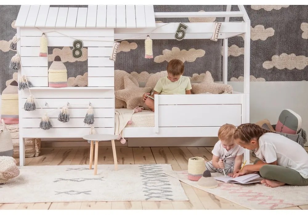 Covor albastru/crem lavabil/țesut manual din bumbac 120x160 cm Atlas Natural – Lorena Canals