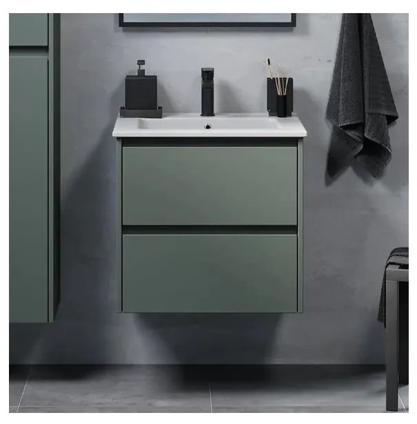 Dulap de baie cu lavoar MOLDE 60 cm, verde