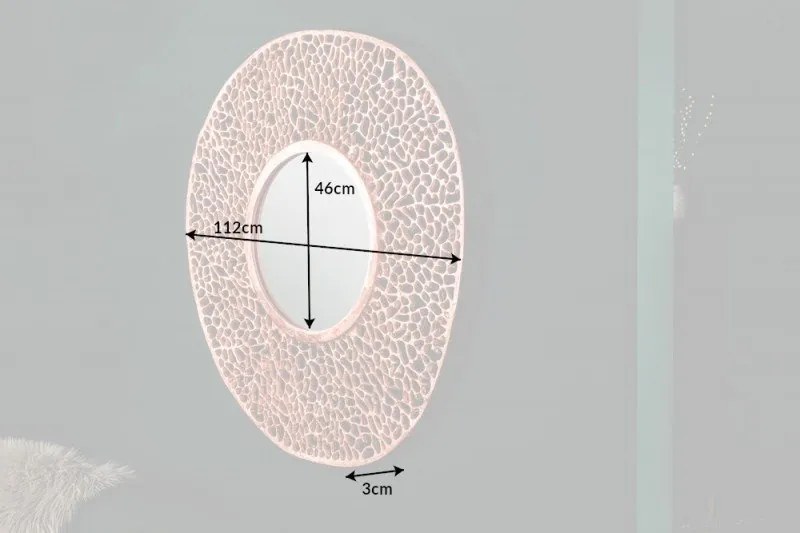Oglinda de perete decorativa Leaf 110cm L, cupru