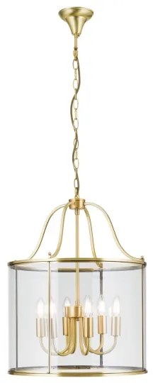 Orion - Candelabru BRUNO cu lanț, 6xE14/40W/230V, diam. 43 cm, auriu