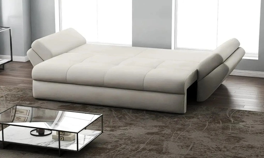Canapea extensibilă dumonde cu ladă de depozitare si sezut confortabil din spuma high-density, Loana Enjoy Bej 250x100 cm