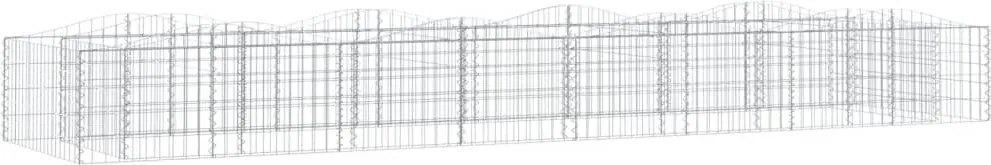 vidaXL Strat înălțat cu gabion arcuit, 400x100x50 cm, fier galvanizat