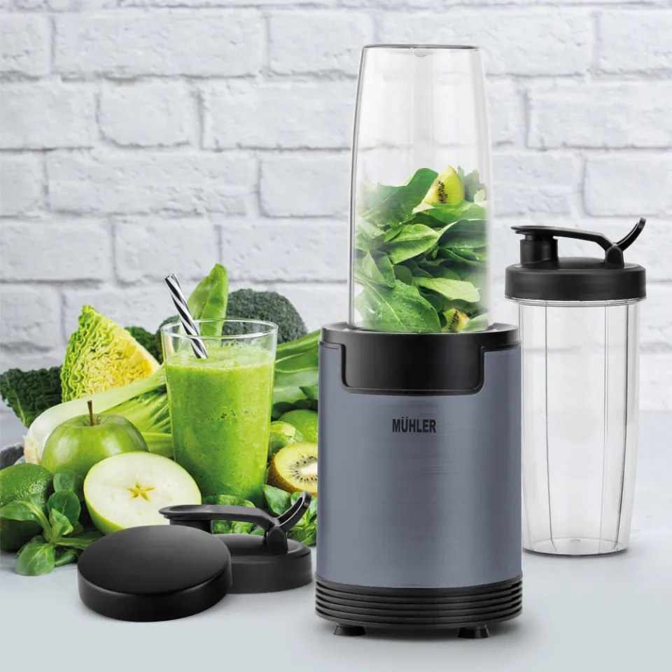 Blender Nutri Muhler MNB-688, 600W, 6 lame, 2 căni, cenușiu 648576