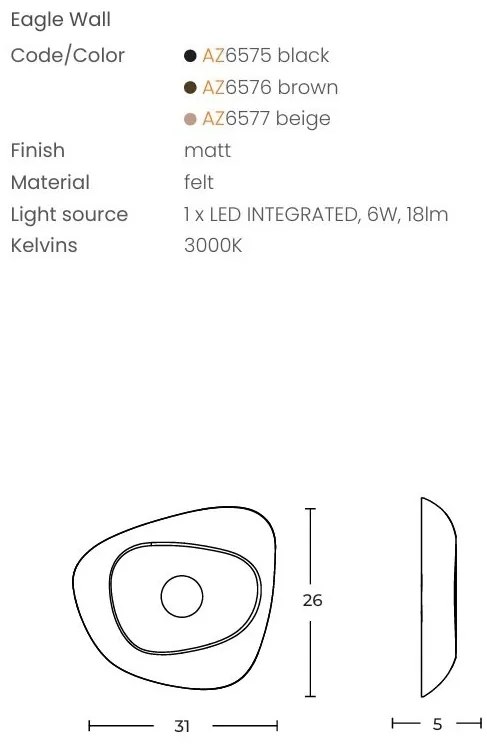 Aplica LED lumina ambientala EAGLE negru