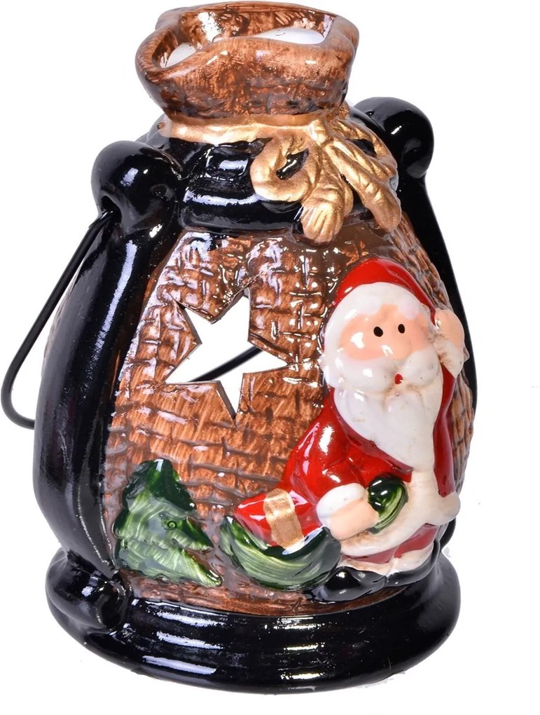 Candela ceramica Santa Claus 12cm
