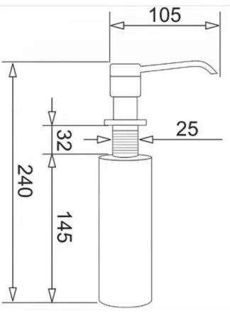 Dozator încastrat de săpun Pyramis 28102701 negru