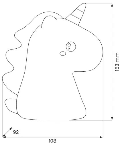 Lampă de veghe LED RGBW reîncărcabilă și reglabilă pentru copii UNICORN LED/1W/5V 1200 mAh