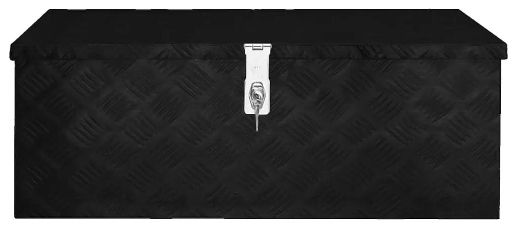 Cutie de depozitare, negru, 80x39x30 cm, aluminiu 1, Negru, 80 x 39 x 30 cm