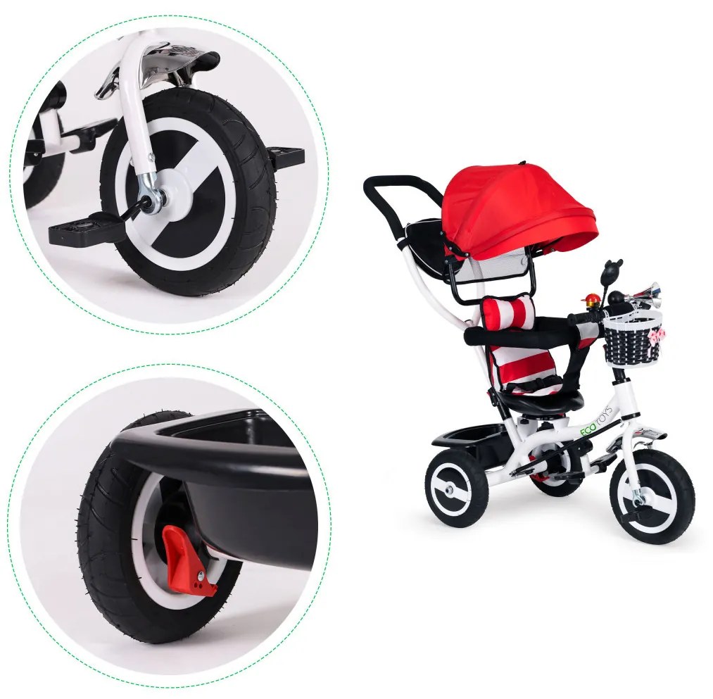 Tricycle tricycle tricycle swivel awning with durable tyres red