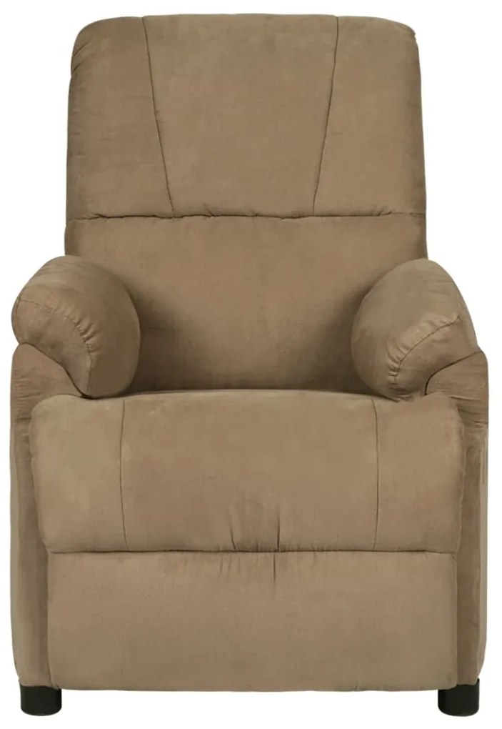 324053 vidaXL Fotoliu de masaj rabatabil, gri taupe, piele întoarsă ecologică