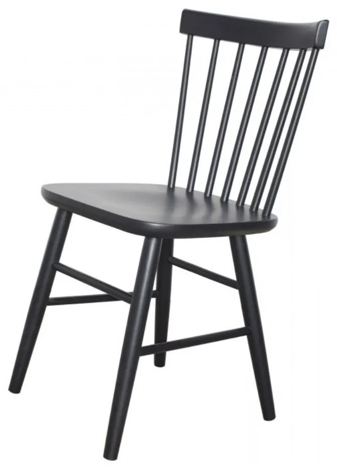 Scaun dining, negru, din lemn masiv de fag, Osho