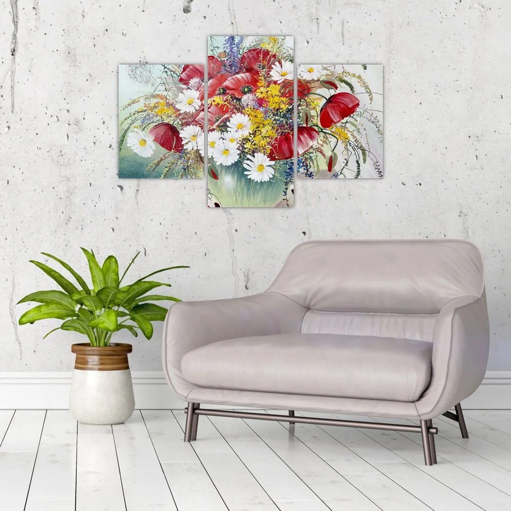 Tablou - Vază cu flori sălbatice (90x60 cm)