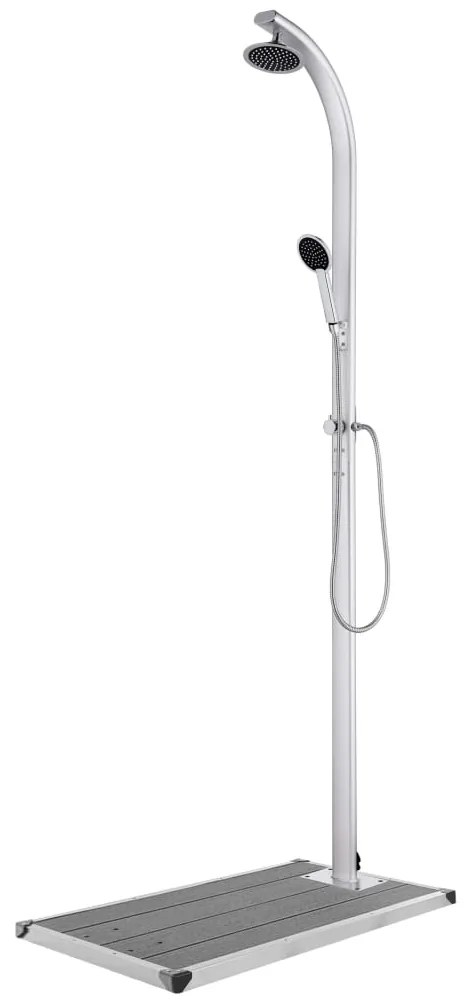 vidaXL Duș de grădină cu bază gri, 220 cm, aluminiu