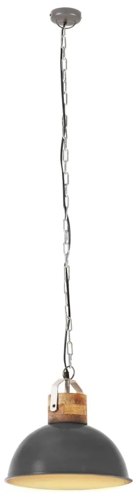 Lampa suspendata industriala, gri, 32 cm, mango, E27, rotund 1, Gri, 32 cm, 1