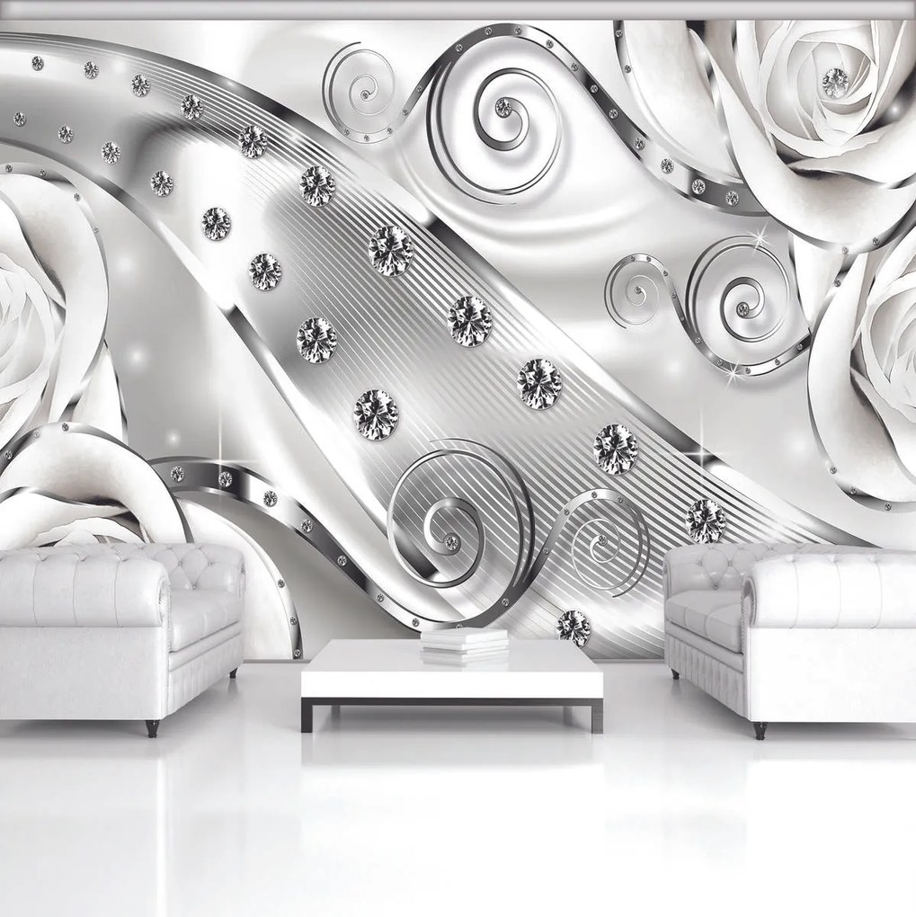 Fototapet - Ornament luxos cu diamante (254x184 cm)