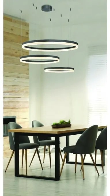 Lustra cu 3 inele LED si telecomanda HALO PENDANT BK 120+100+80 CCT
