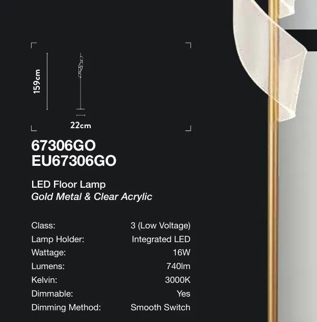 Lampa de podea LED deosebita design lux Belle