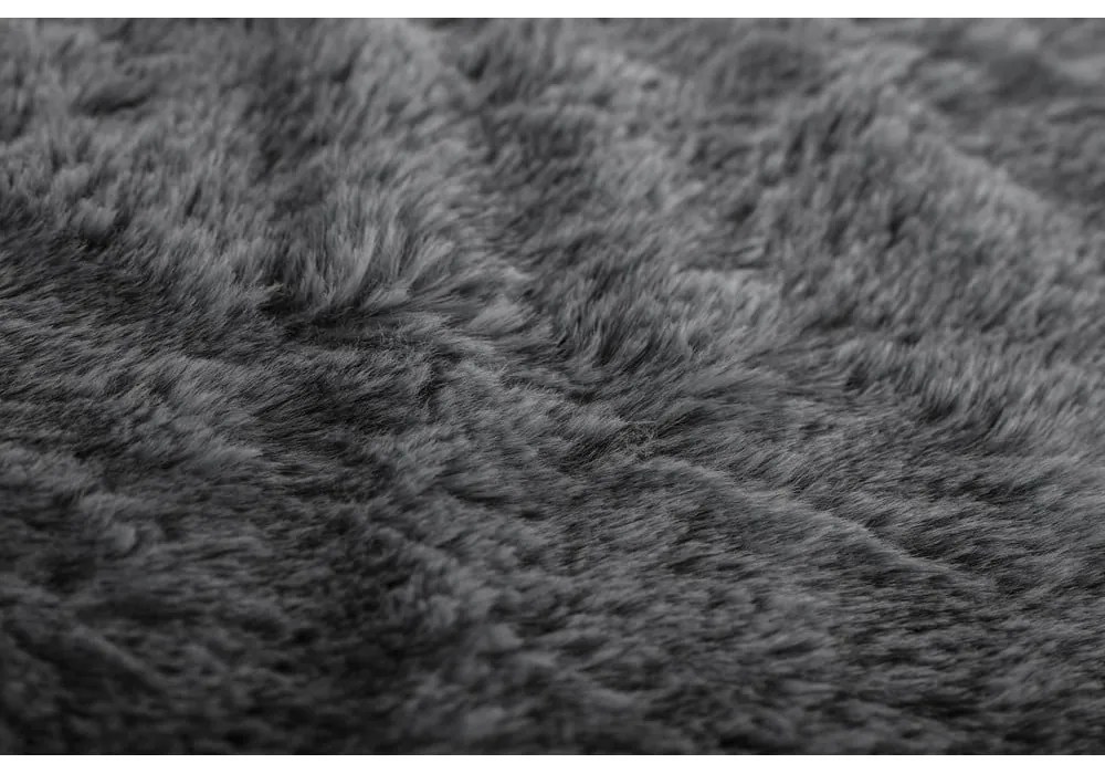 Pătură gri din blană artificială 150x200 cm Ruby – Tiseco Home Studio