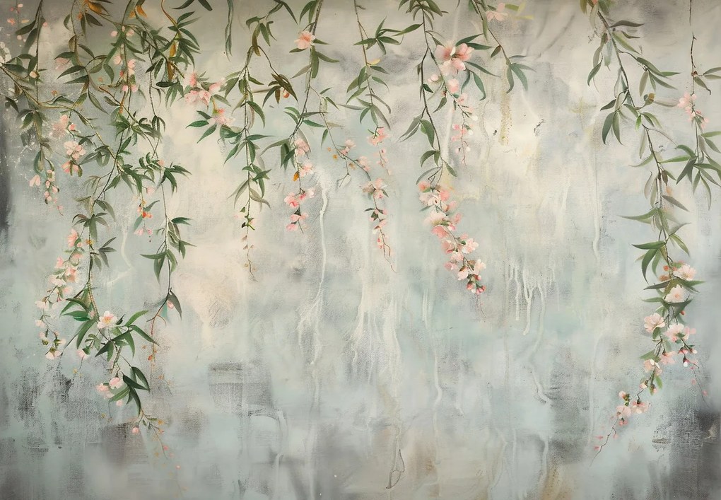 Fototapet - Perete cu Flori (147x102 cm)