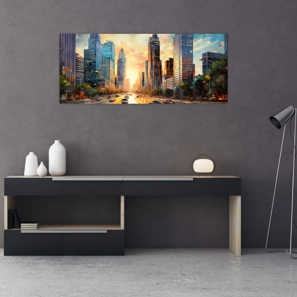 Tablou - Pictura orașului (120x50 cm)