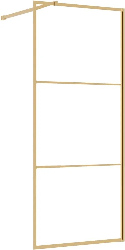 vidaXL Paravan duș walk-in, auriu, 80x195 cm, sticlă ESG transparentă